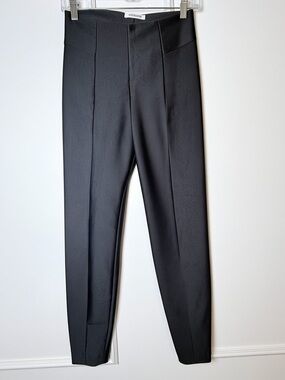 Good American Black Scuba Cigarette Style Chic Minimalist Ankle Pant
